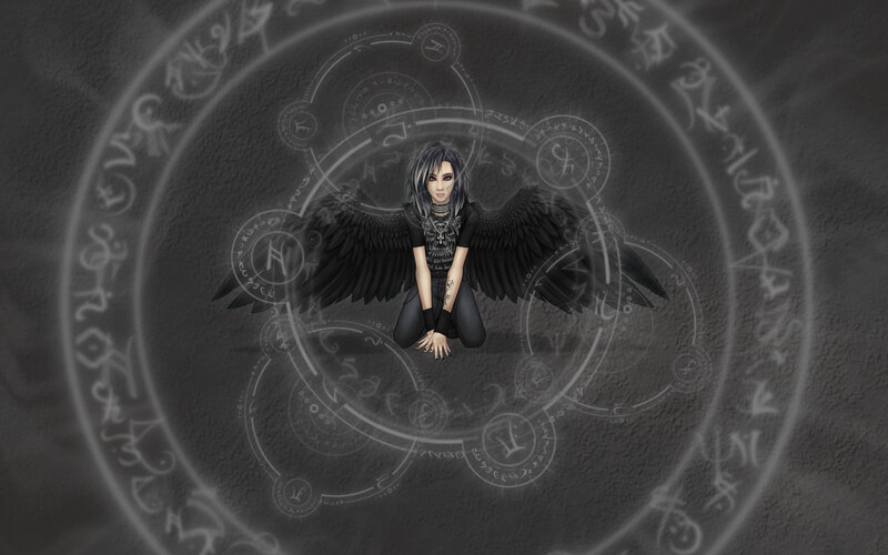 angel with black wings