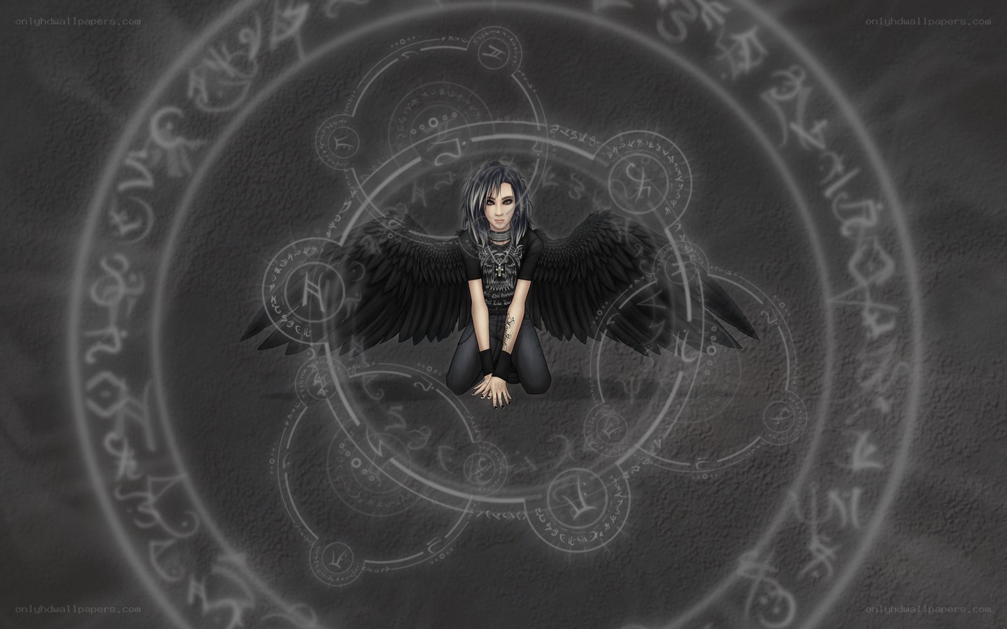 angel with black wings