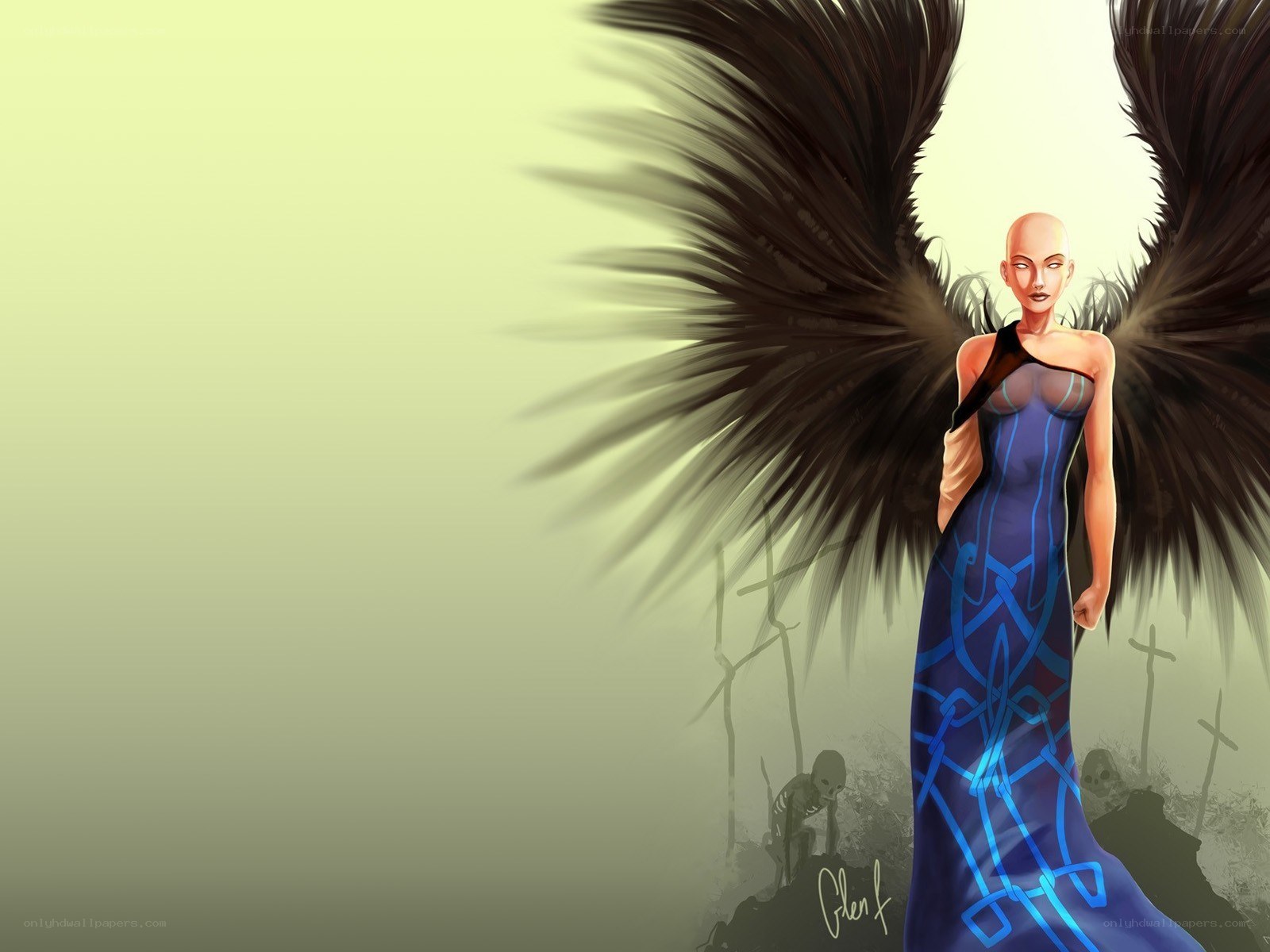 angel with black wings