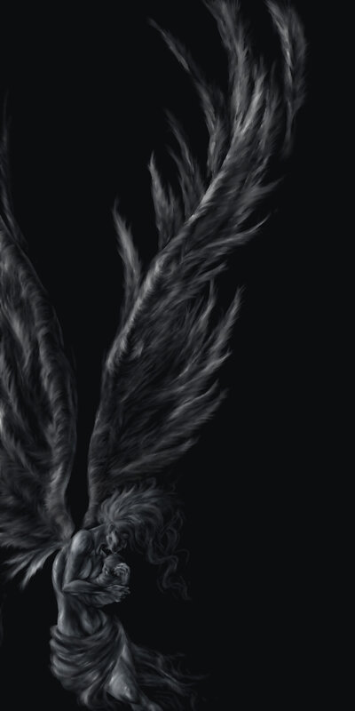 angel with black wings