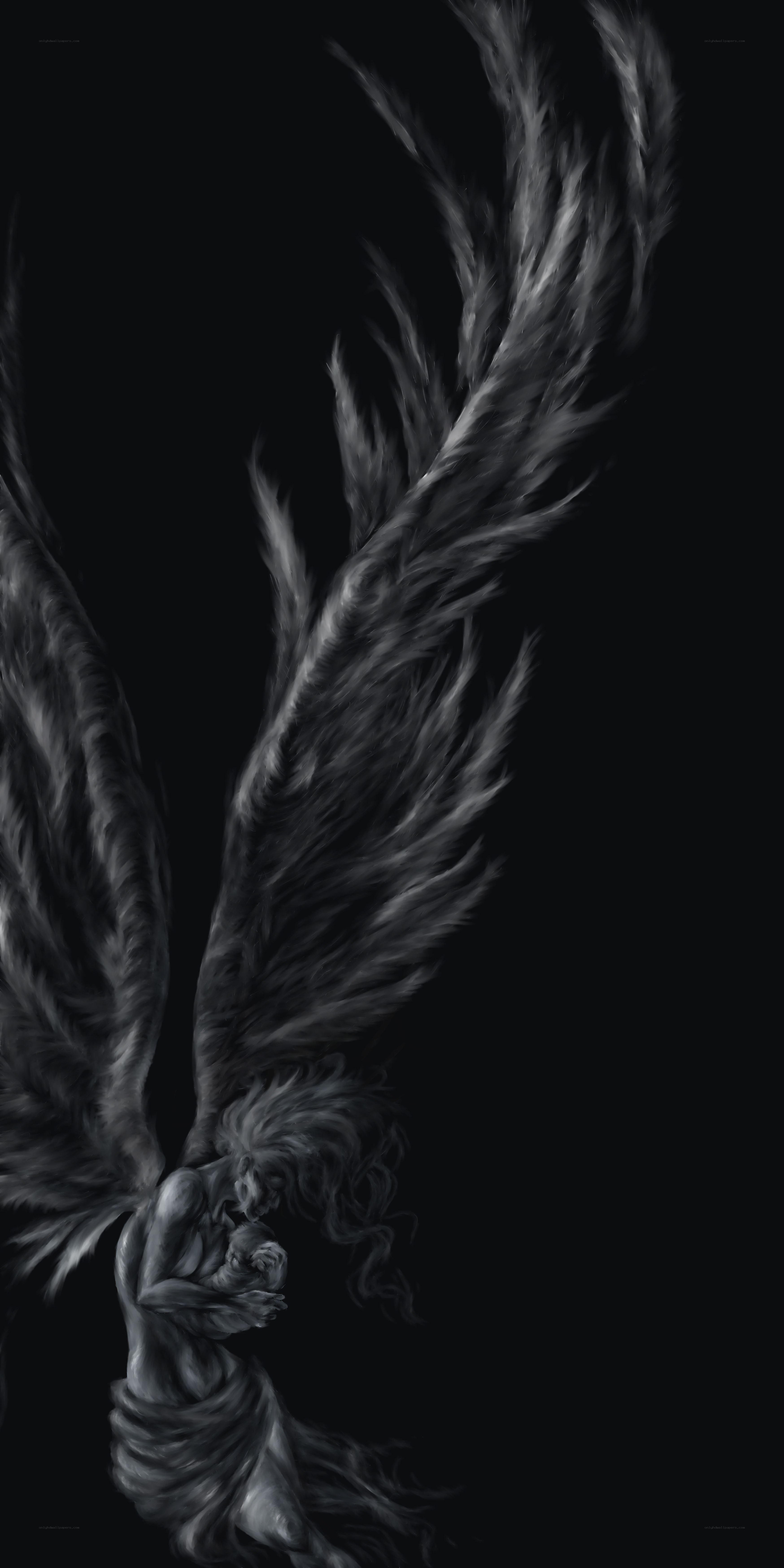 angel with black wings