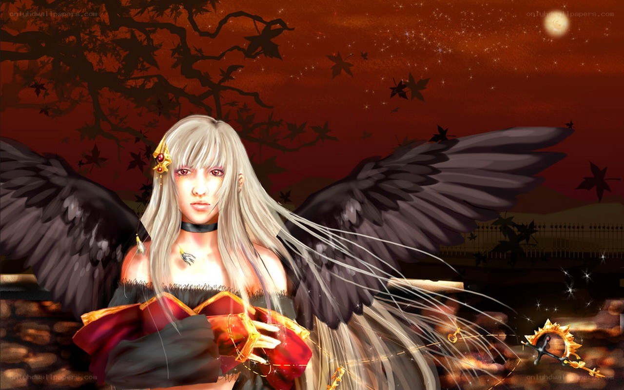 angel with black wings