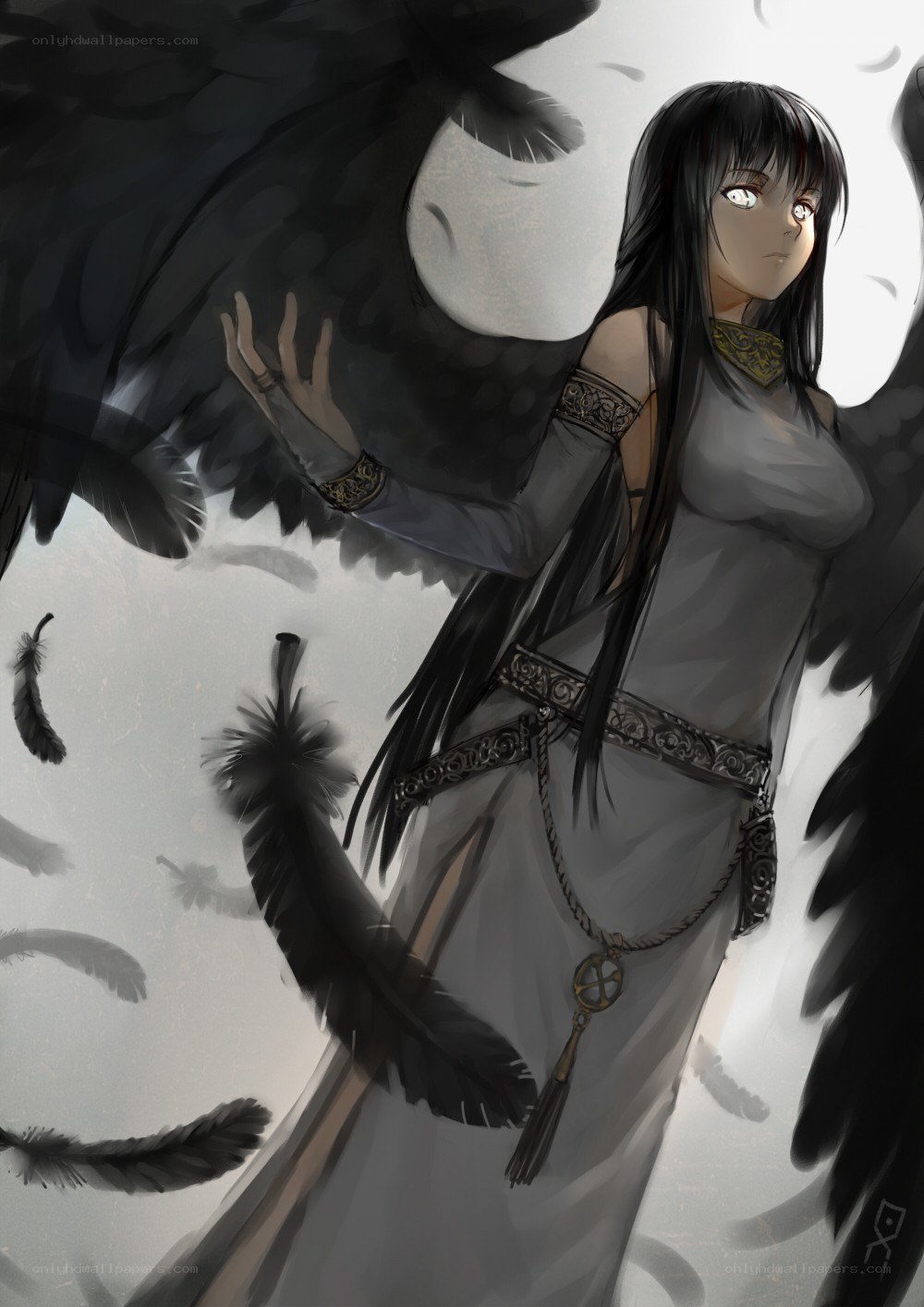 angel with black wings