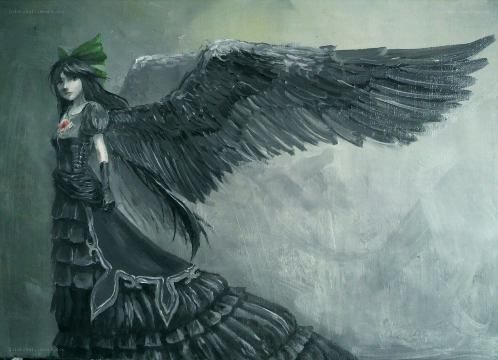 angel with black wings