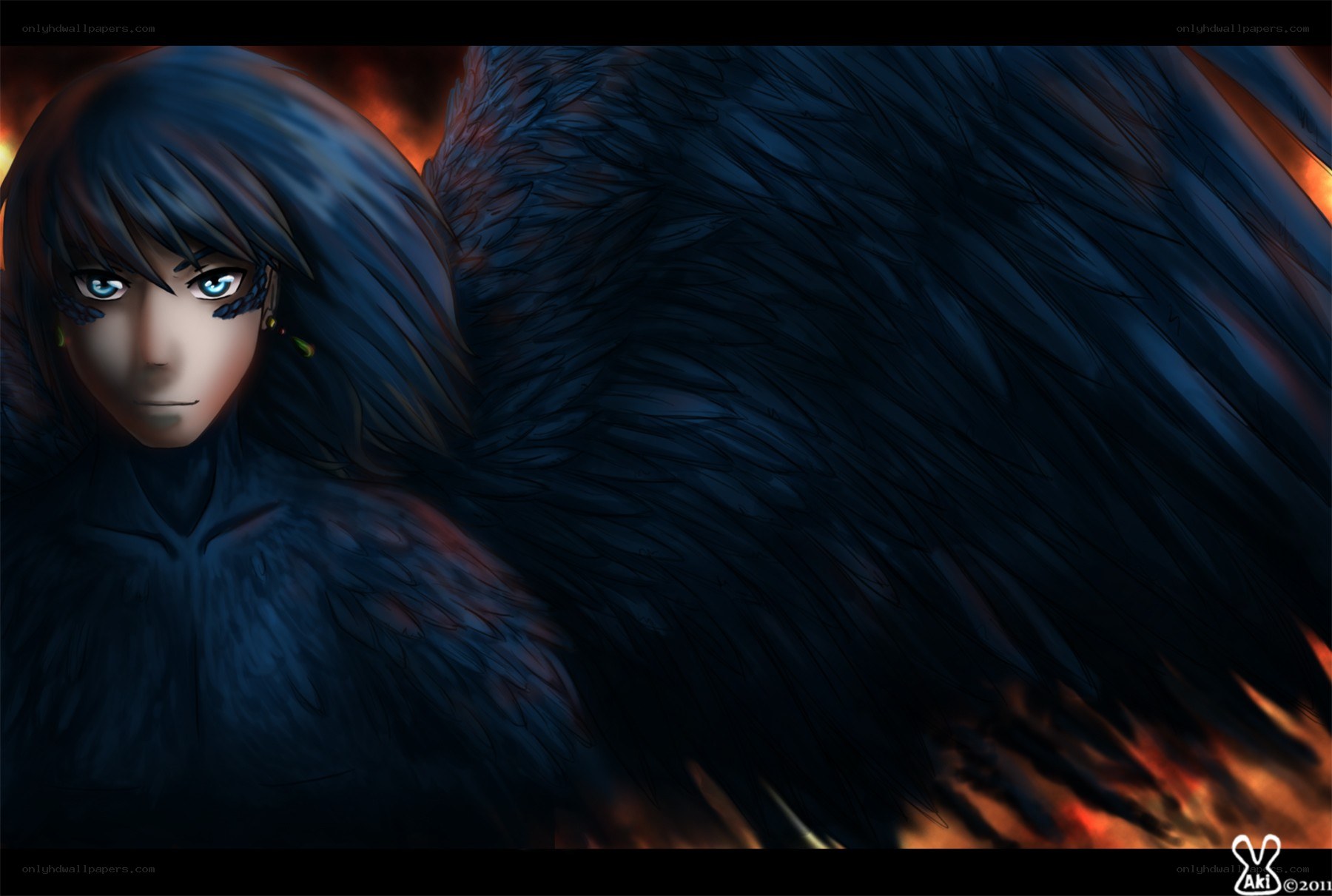 angel with black wings
