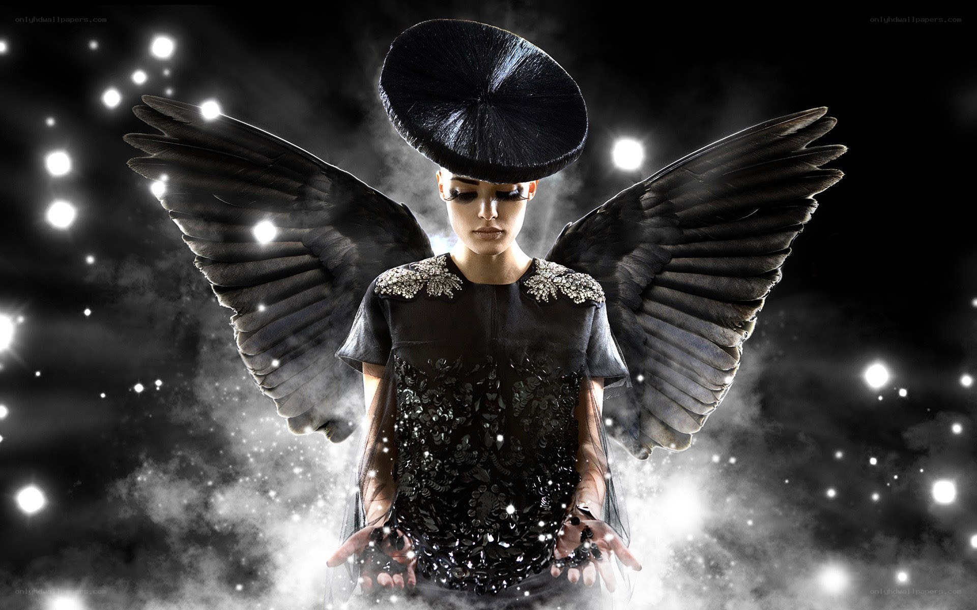 angel with black wings