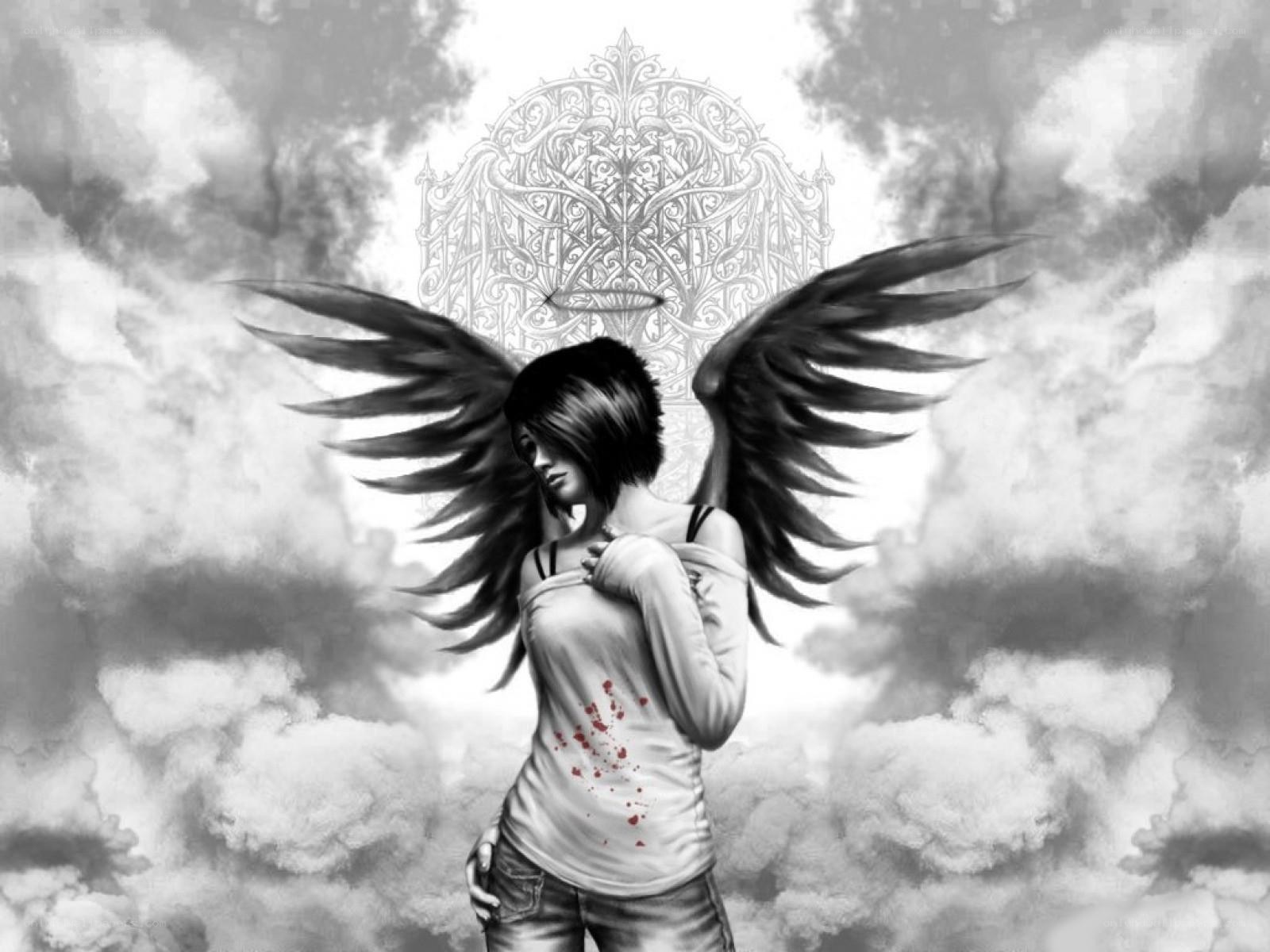 angel with black wings