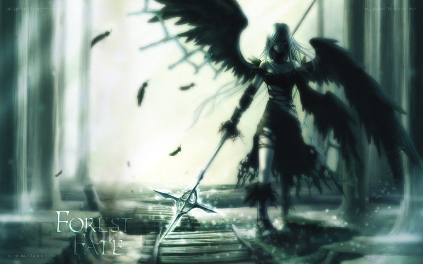 Angel with black wings
