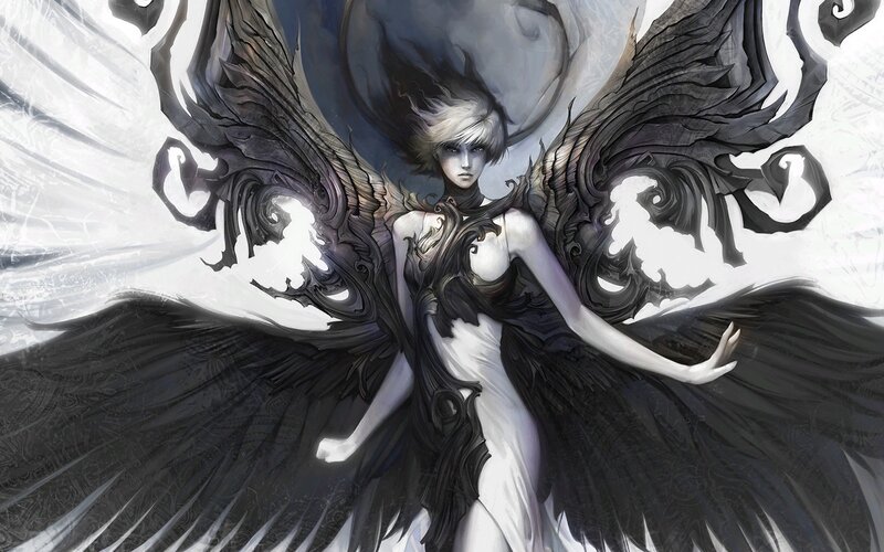 angel with black wings
