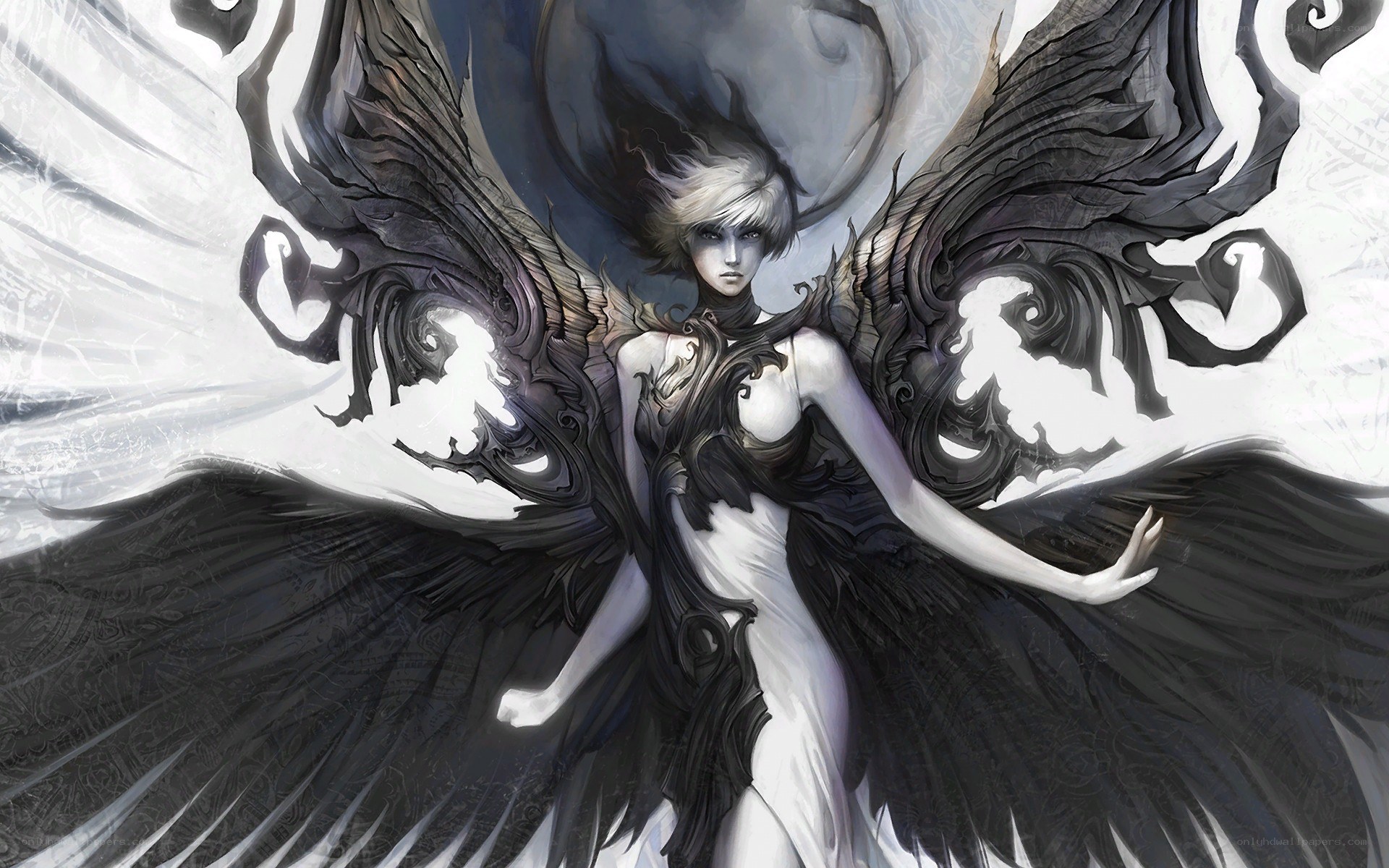 angel with black wings