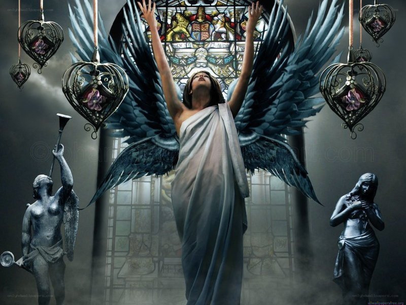 angel with black wings