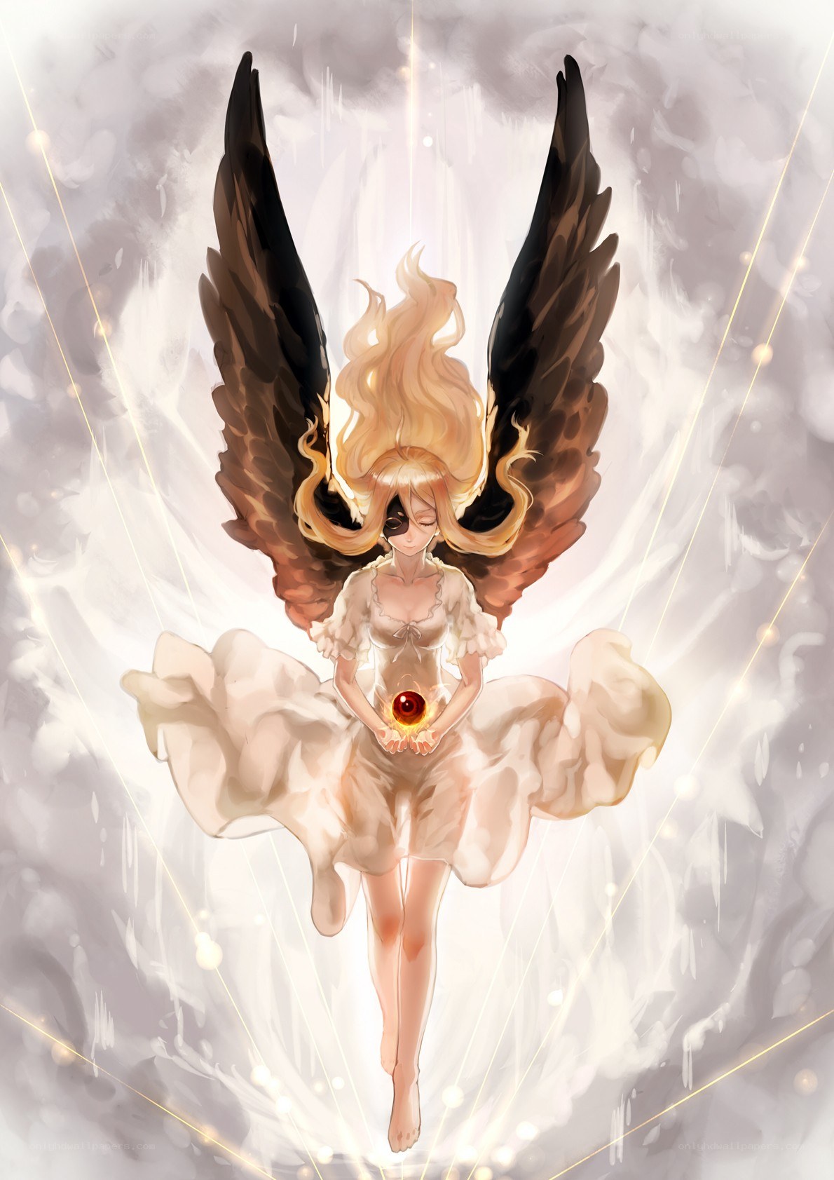 angel with black wings
