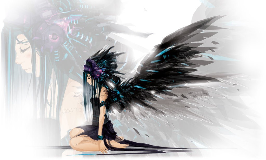 angel with black wings