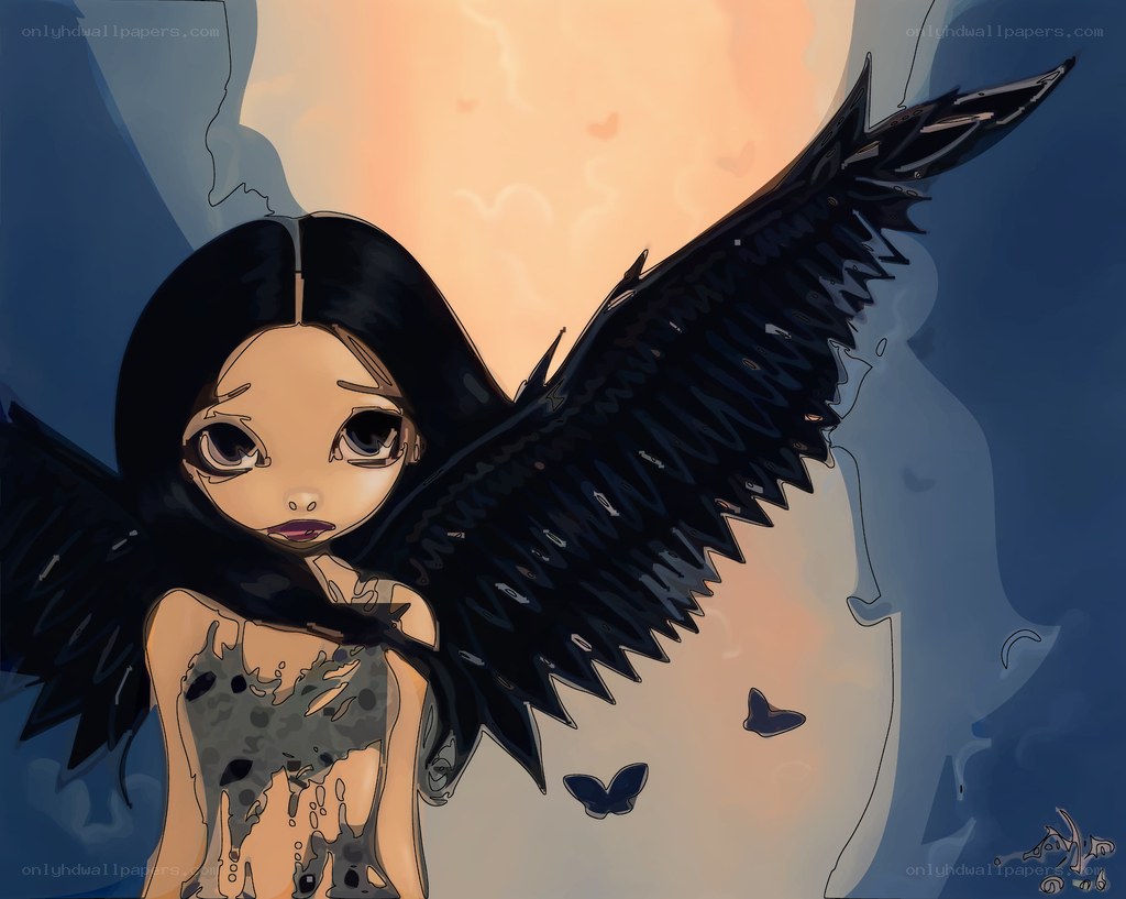 angel with black wings