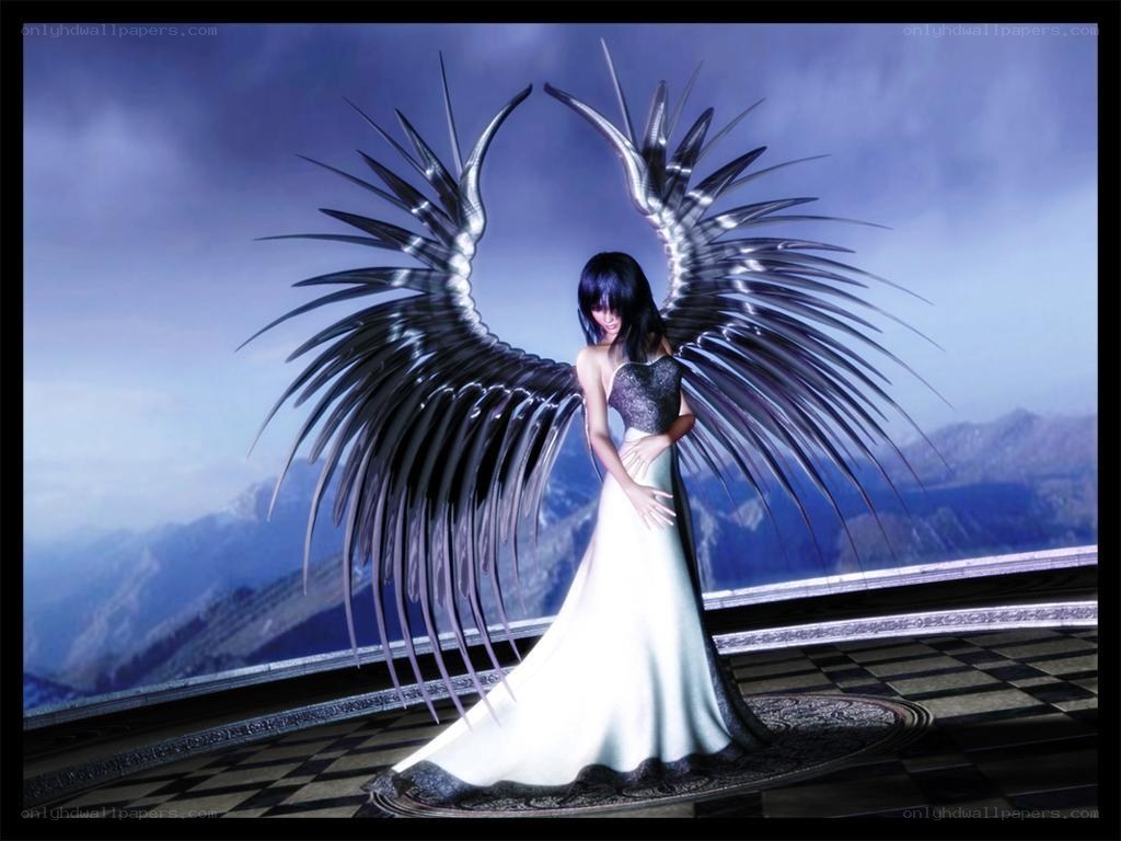 angel with black wings