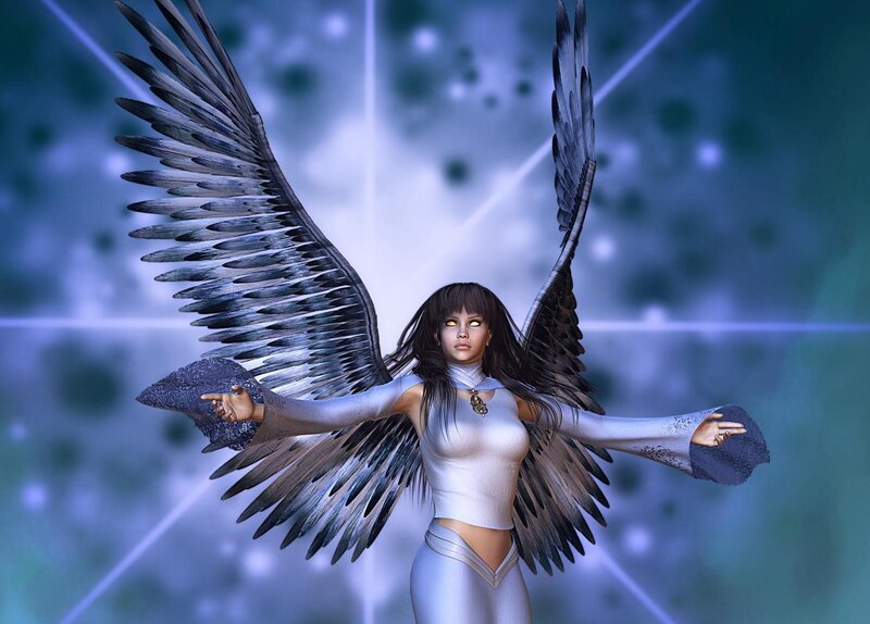 Angel with Black Wings — Blue