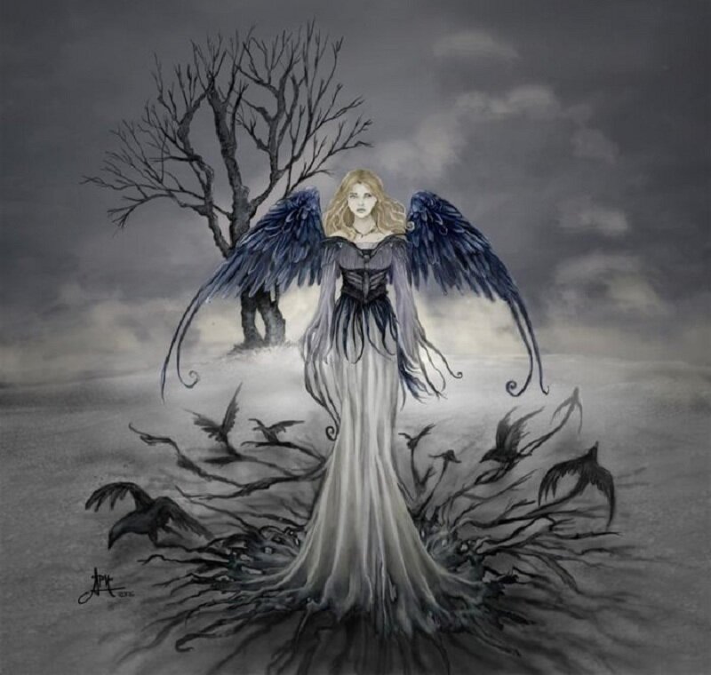 Angel with Black Wings — Gray