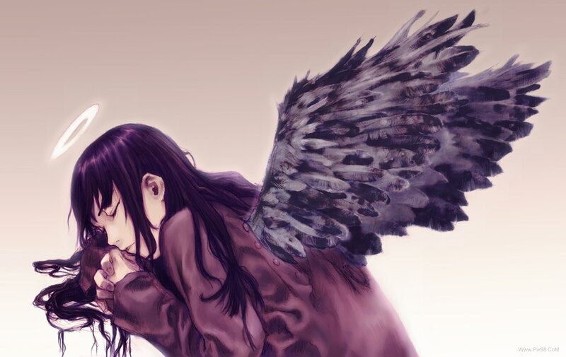 Angel with Black Wings — Purple, Melancholic