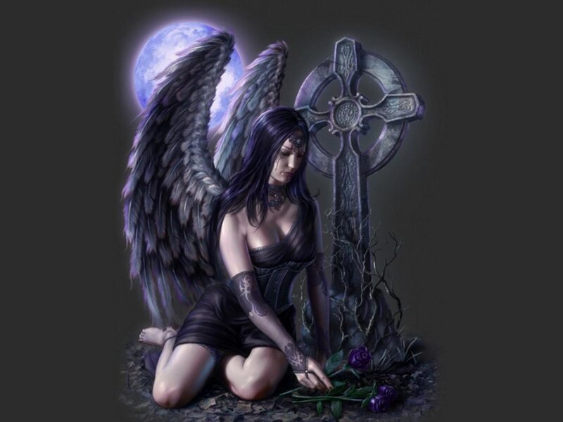 Angel with Black Wings — Purple