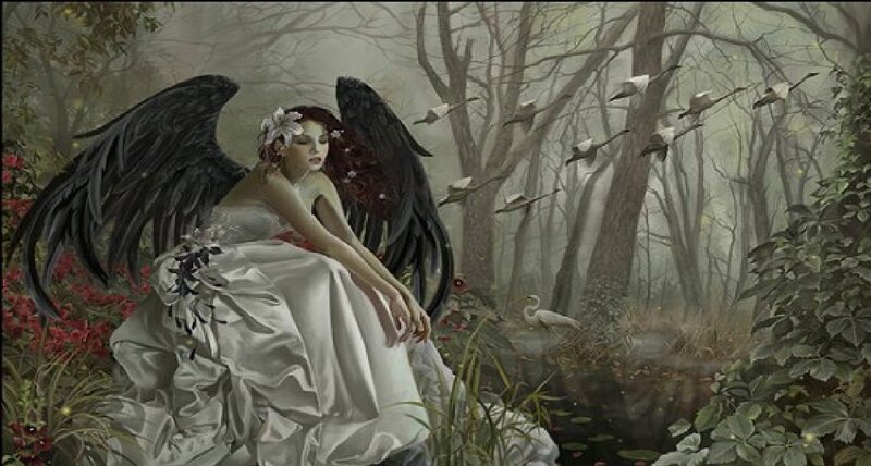 Angel with Black Wings — White, Melancholic