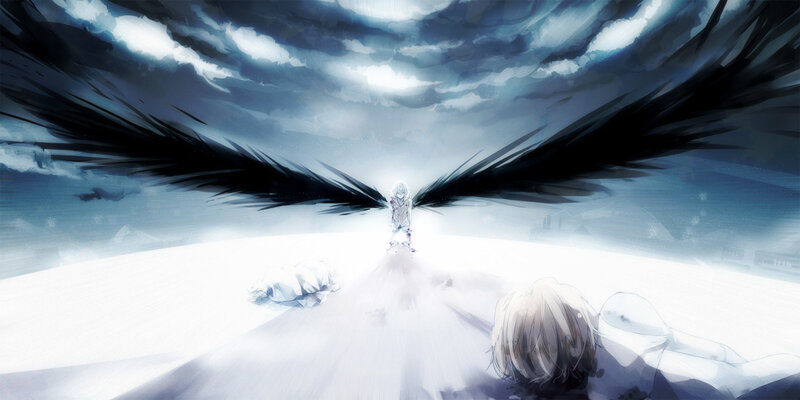 Angel with Black Wings — White