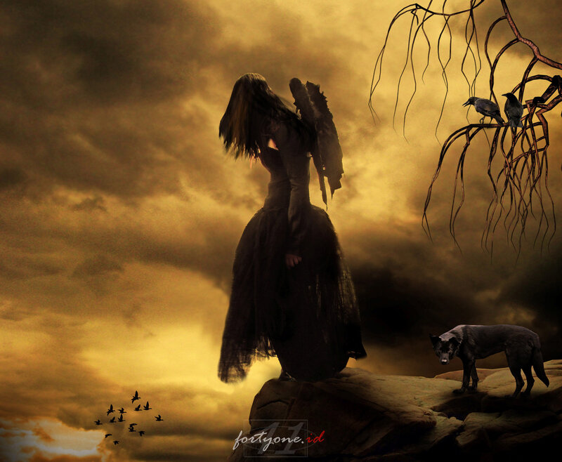 Angel with Black Wings — Yellow
