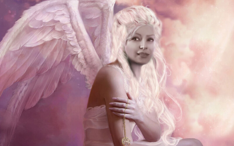 Angel with Blonde Hair — Pink
