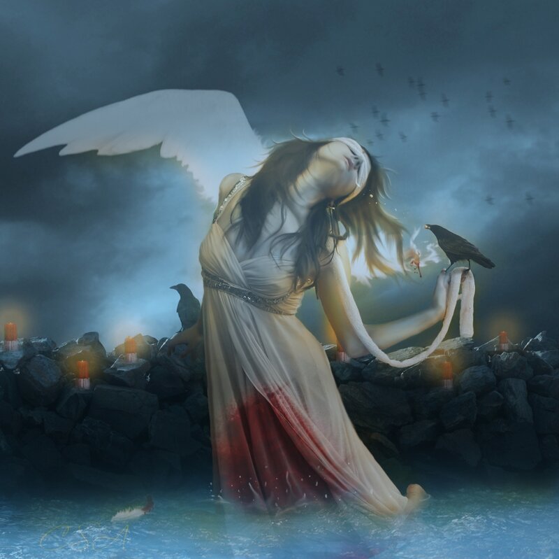 Angel with Blood-stained Dress