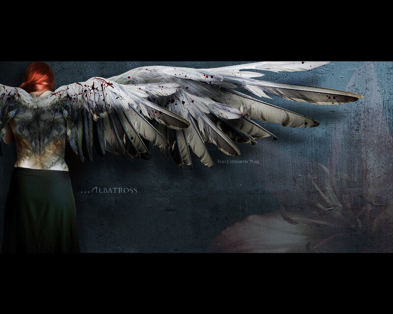 angel with blood-stained wings