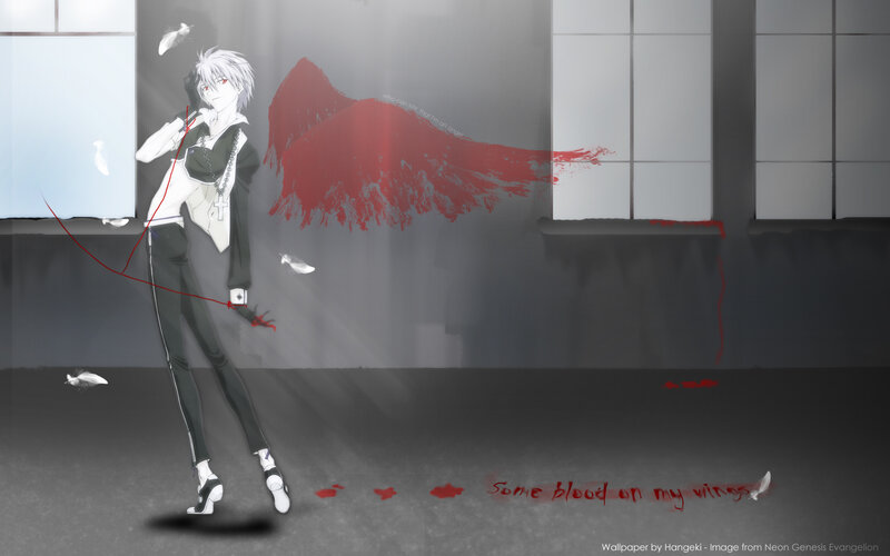 Angel with blood-stained wings