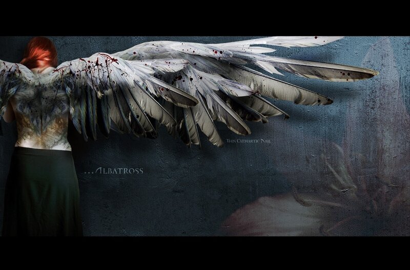 angel with bloodied wings