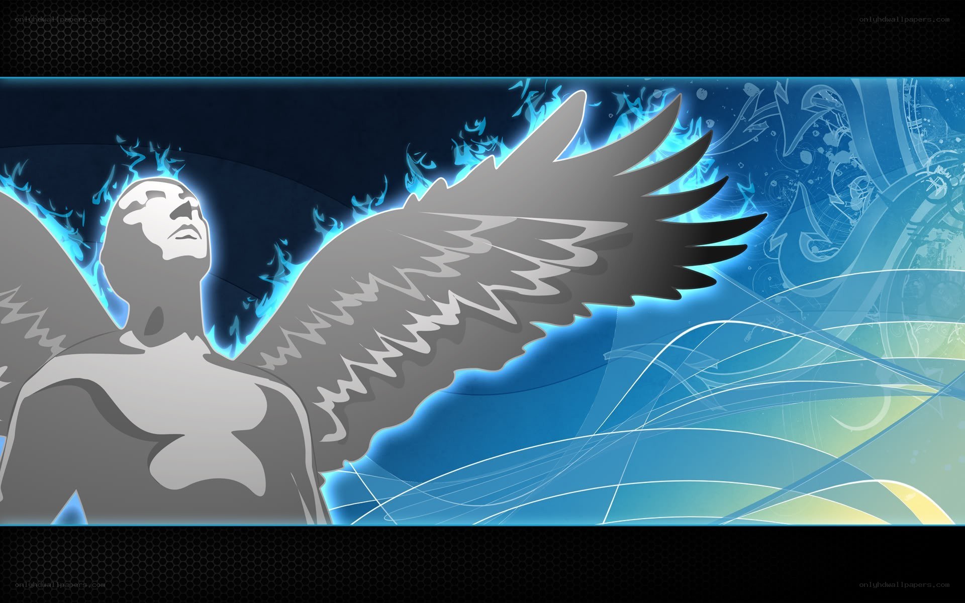 angel with blue wings