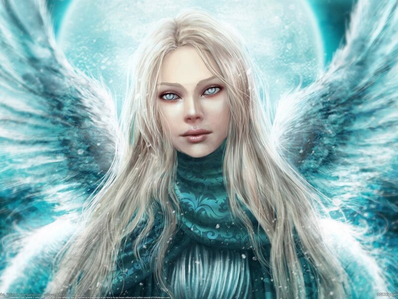 angel with blue wings