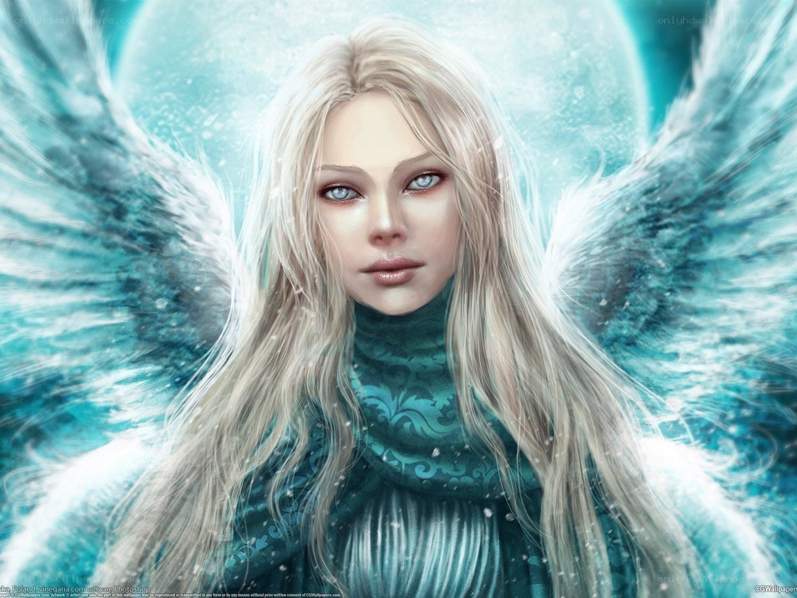 angel with blue wings