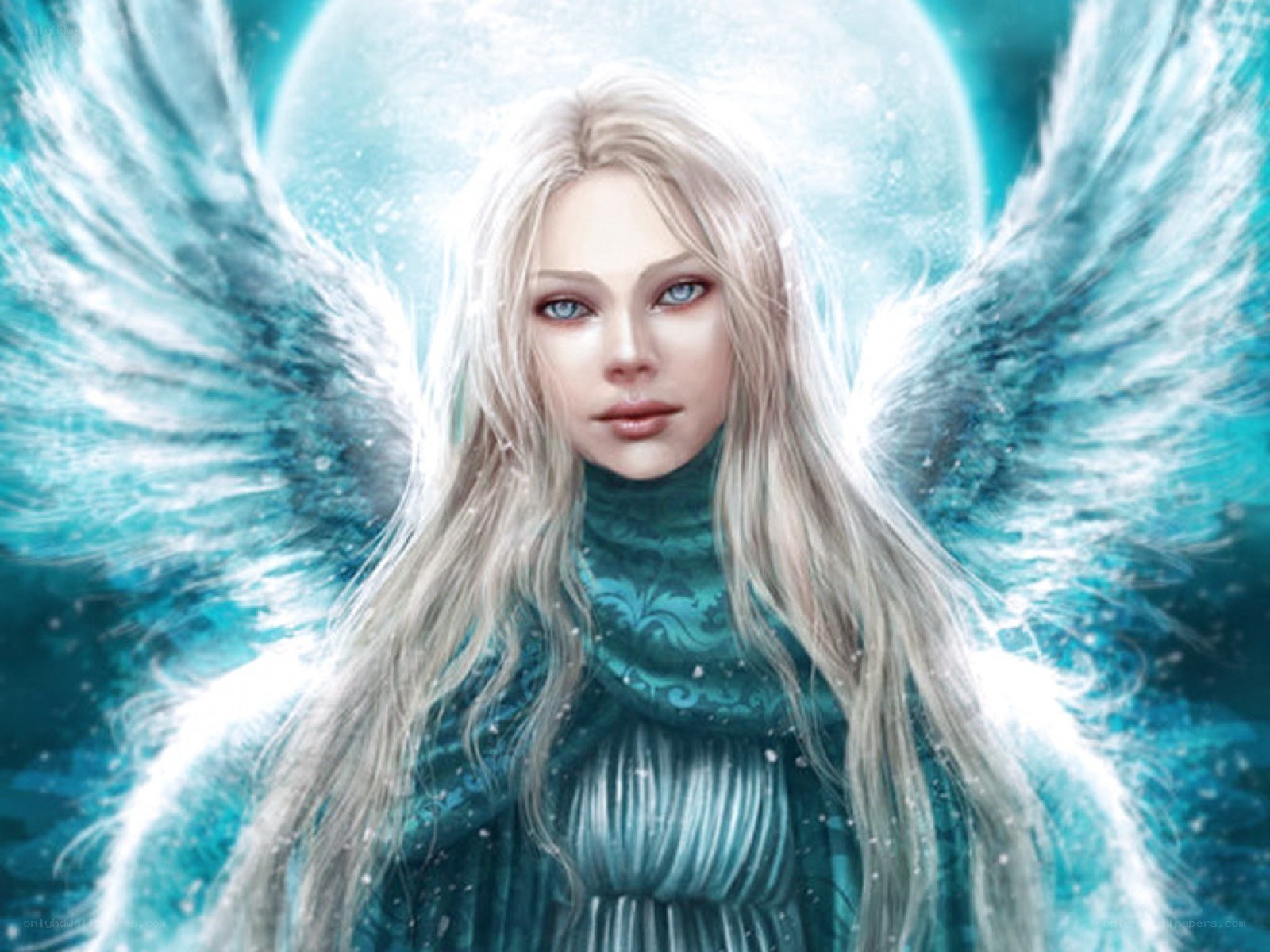 angel with blue wings
