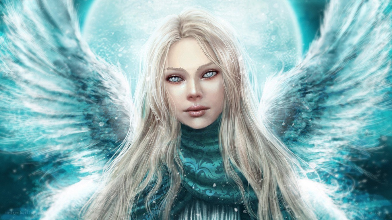 angel with blue wings