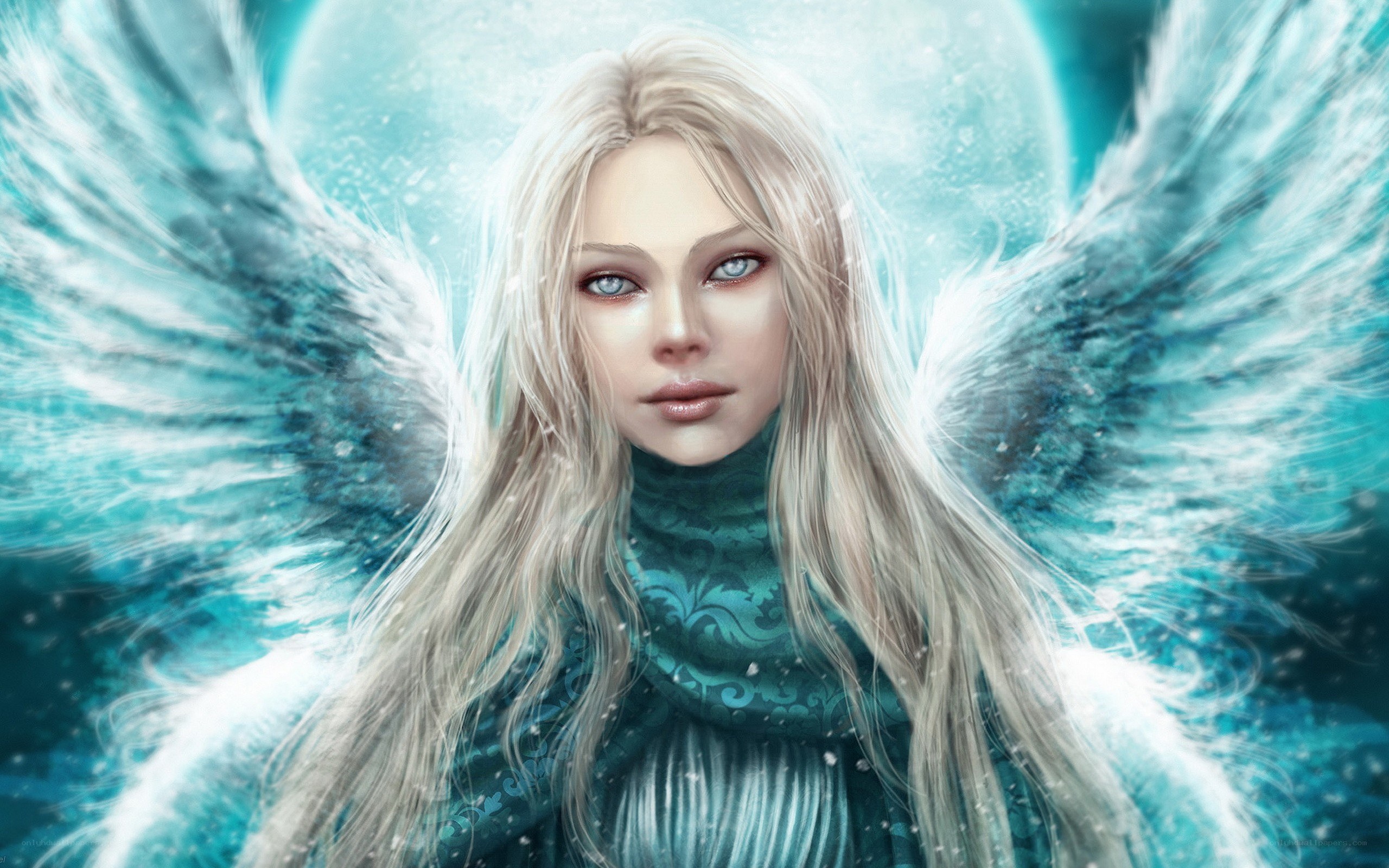 angel with blue wings