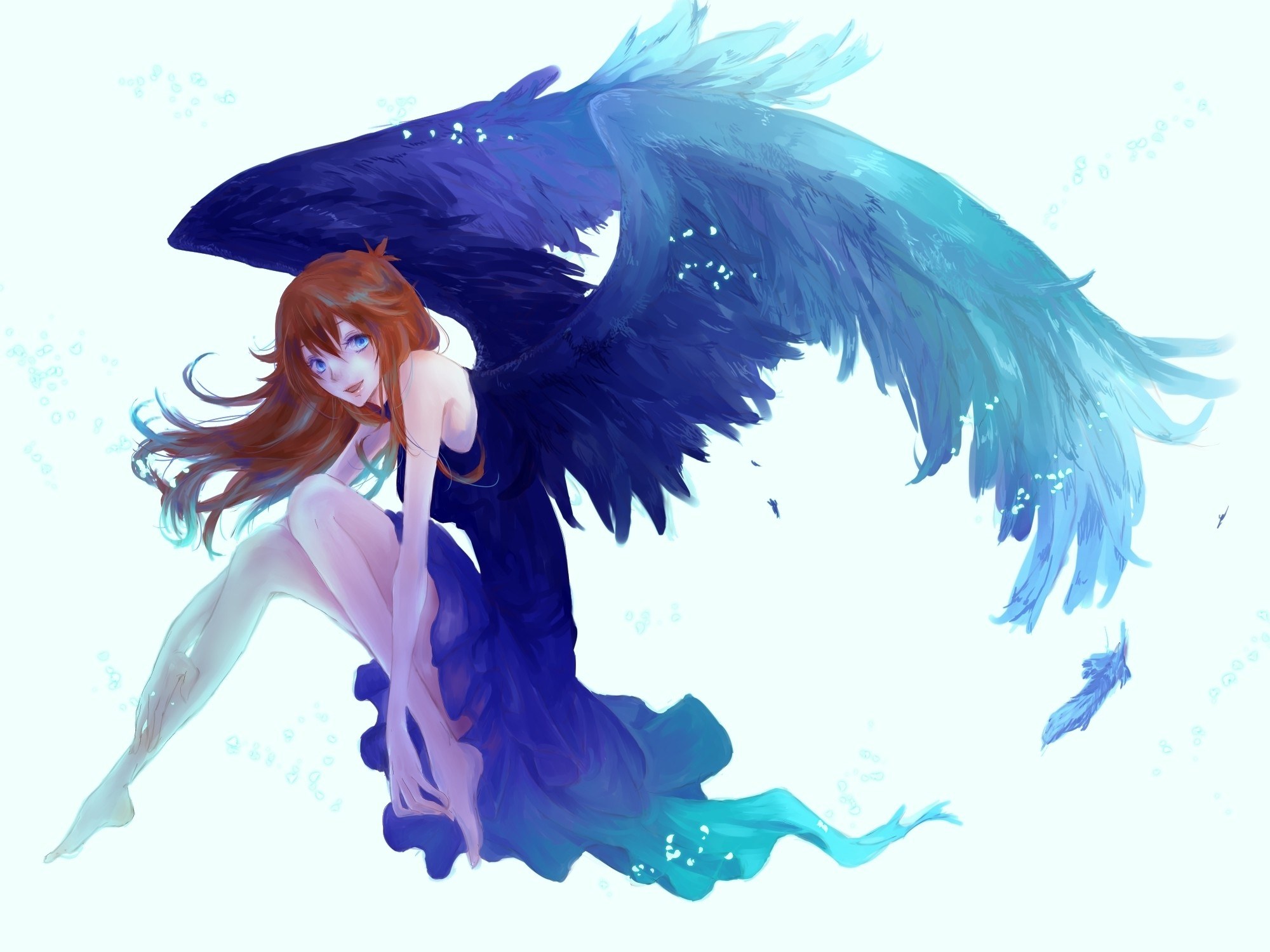 angel with blue wings