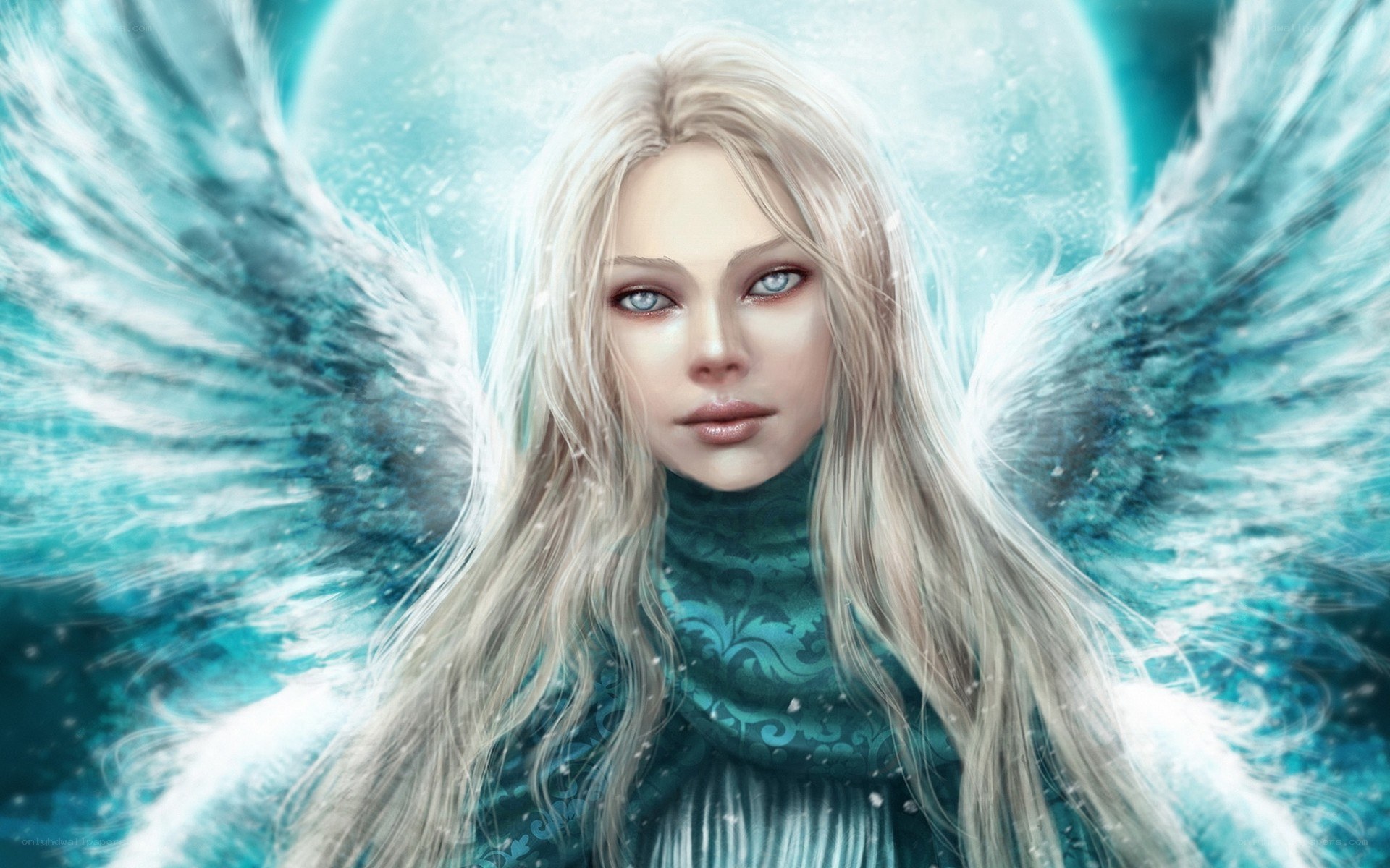 angel with blue wings