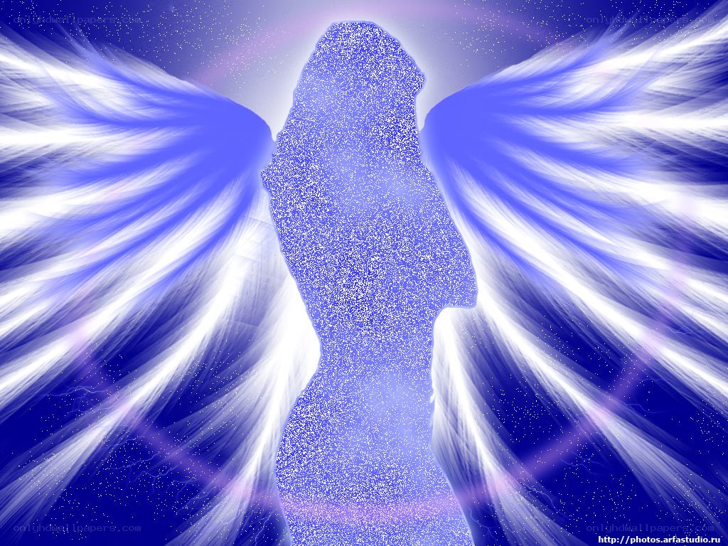 angel with blue wings