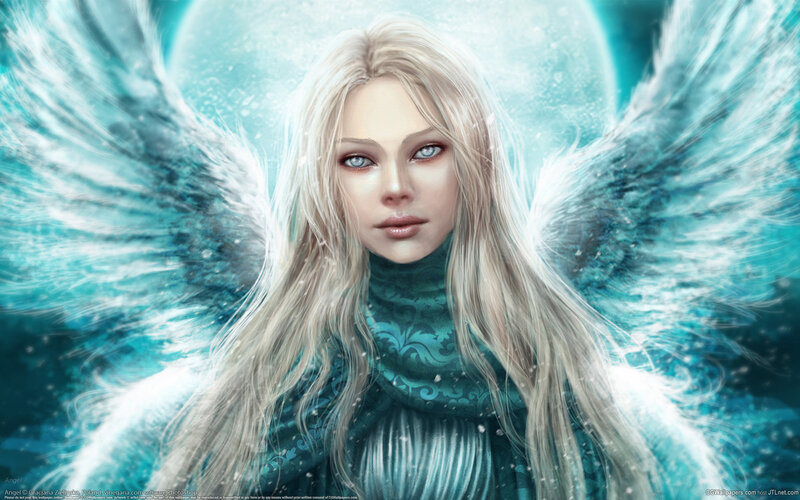 angel with blue wings