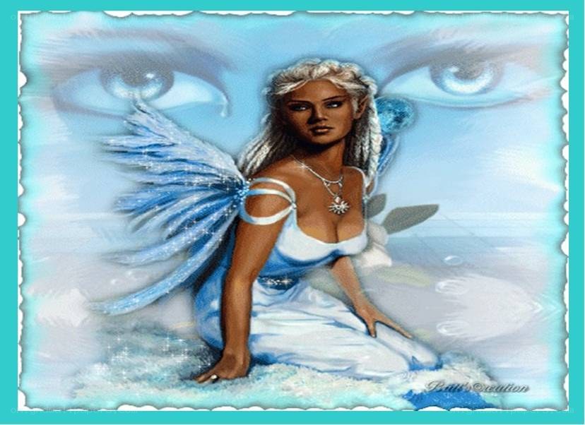 Angel with blue wings