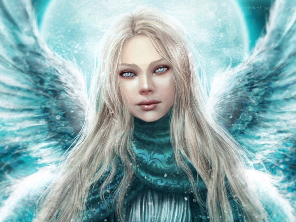 angel with blue wings