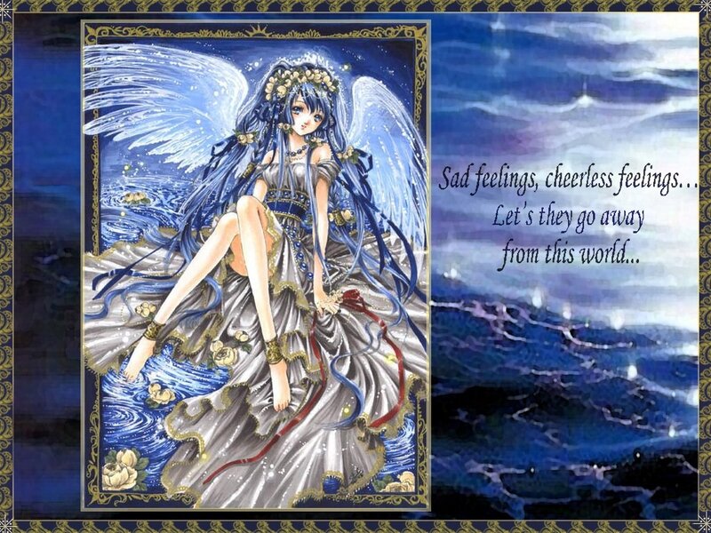 Angel with blue wings