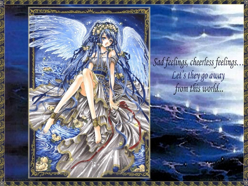 Angel with blue wings