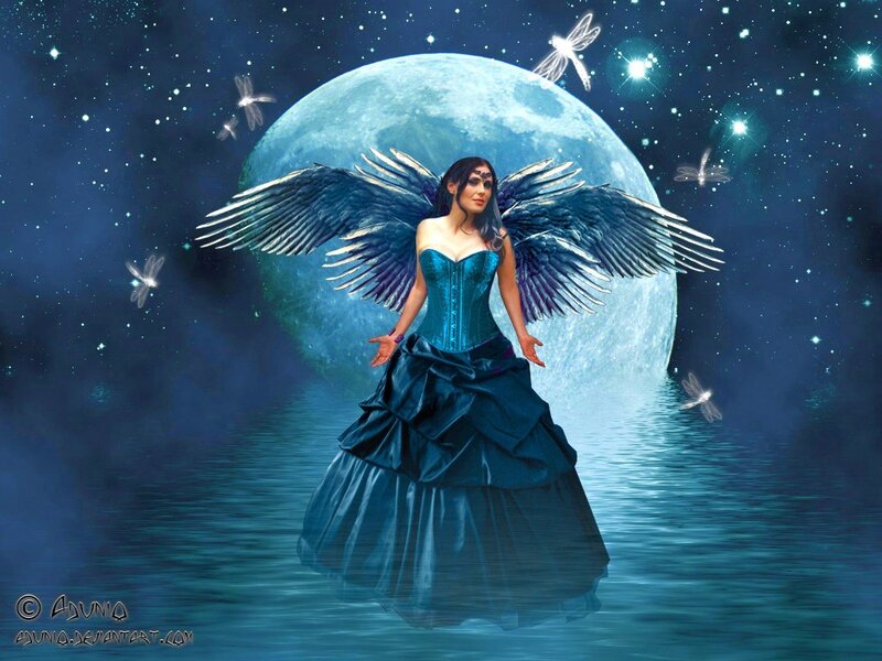 angel with blue wings