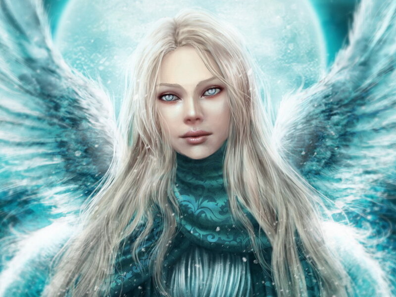 angel with blue wings
