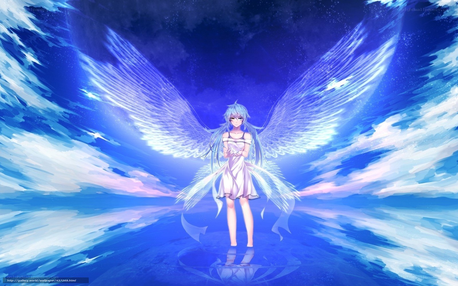 Angel with blue wings