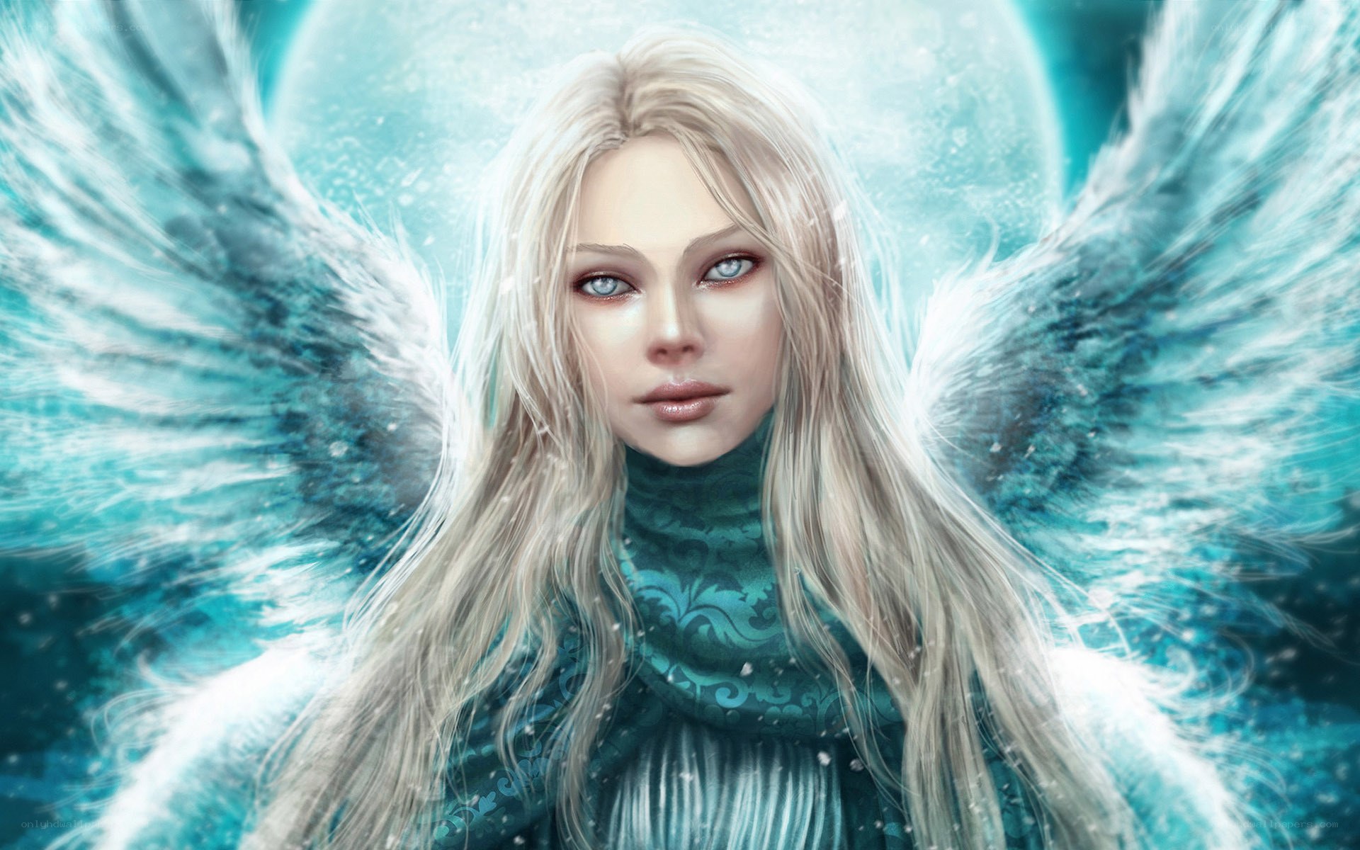 angel with blue wings