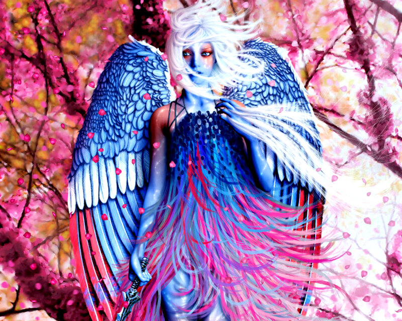 Angel with Blue Wings — Dramatic, Spring